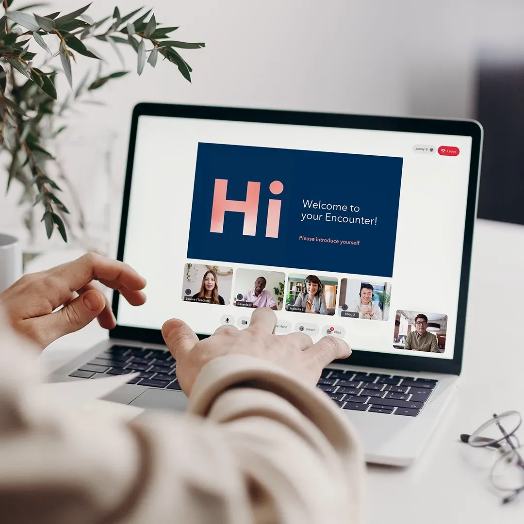 Global Online Classroom session on a laptop