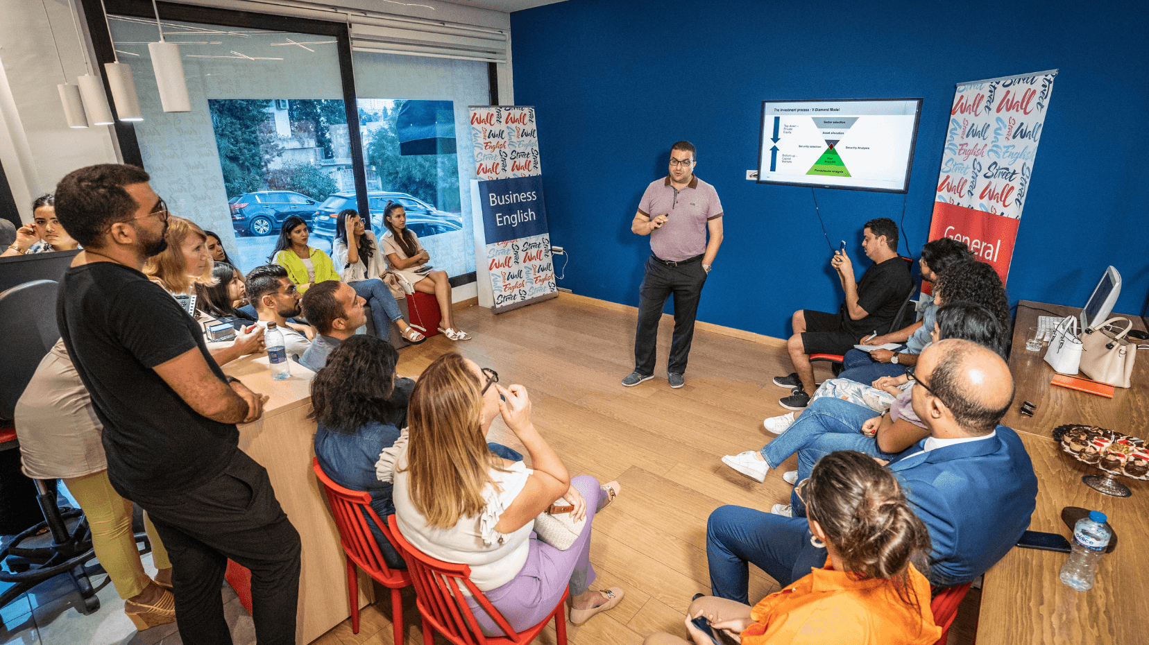 Students in a guest speaker event in the center
